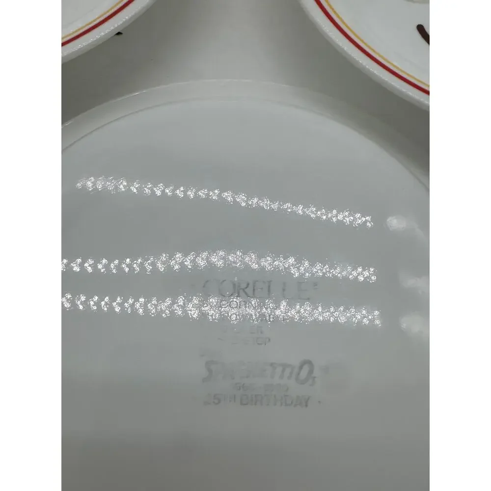 Set of 4 Spaghettios‎ HTF Vintage White Corelle 25th Anniversary Soup Salad Bowl